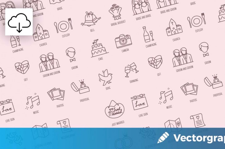 24 Free Wedding Icons by Temploola - Linseed Studio / Premium and